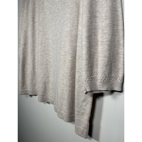 TALBOTS Starfish Boatneck Sweater Oatmeal Beige Size 2X Nautical Coastal Cottage - Picture 4 of 8